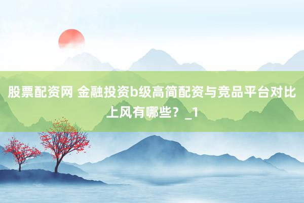 股票配资网 金融投资b级高简配资与竞品平台对比上风有哪些？_1