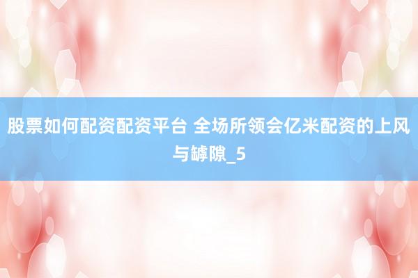 股票如何配资配资平台 全场所领会亿米配资的上风与罅隙_5