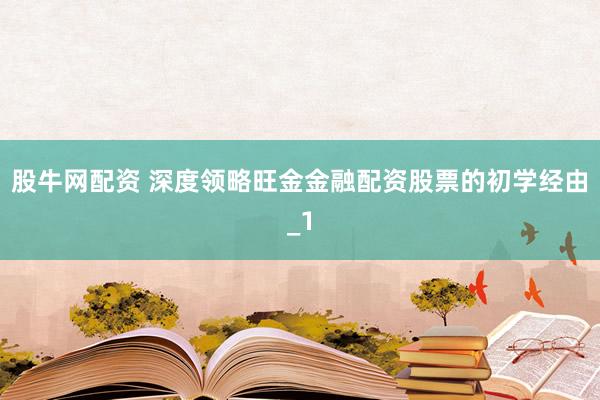 股牛网配资 深度领略旺金金融配资股票的初学经由_1