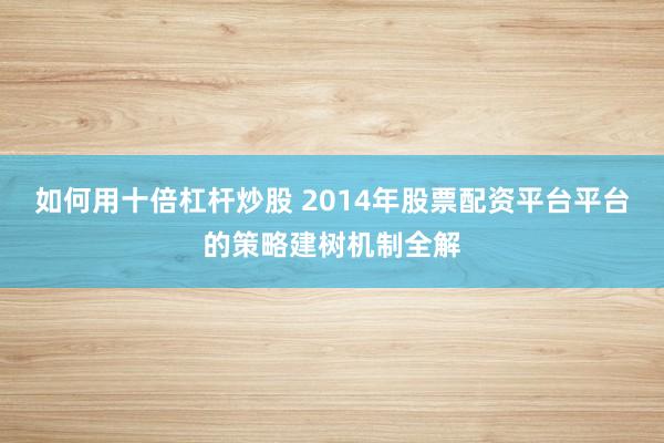 如何用十倍杠杆炒股 2014年股票配资平台平台的策略建树机制全解