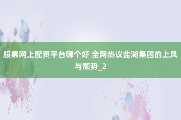 股票网上配资平台哪个好 全网热议盐湖集团的上风与颓势_2
