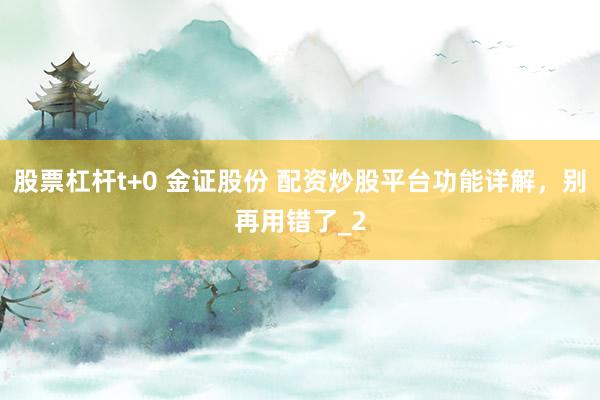 股票杠杆t+0 金证股份 配资炒股平台功能详解，别再用错了_2