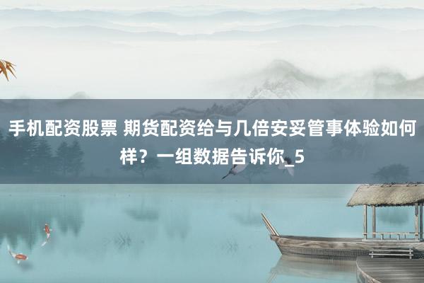 手机配资股票 期货配资给与几倍安妥管事体验如何样？一组数据告诉你_5