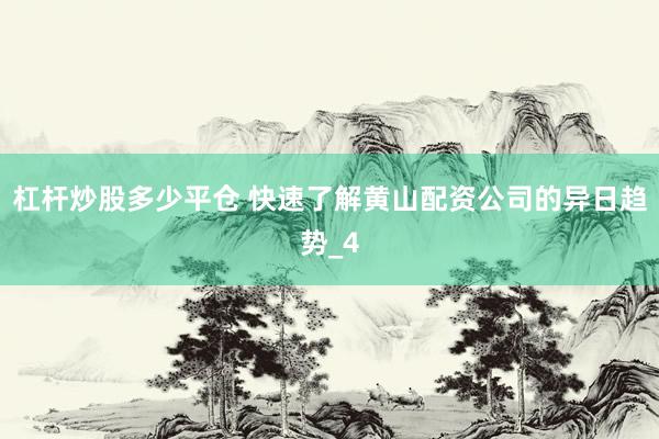 杠杆炒股多少平仓 快速了解黄山配资公司的异日趋势_4