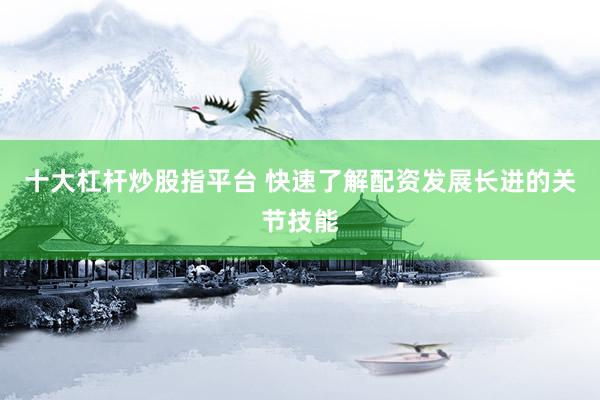 十大杠杆炒股指平台 快速了解配资发展长进的关节技能